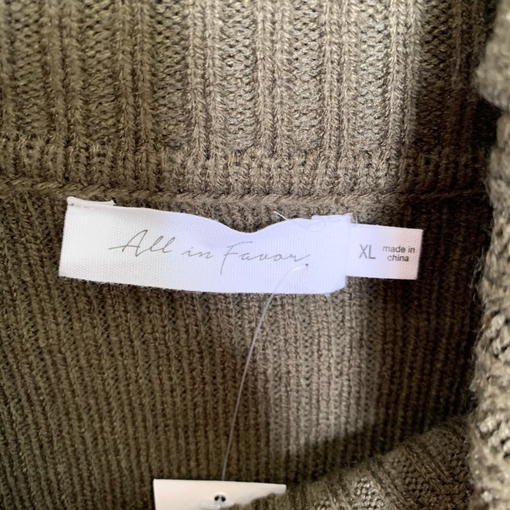 NWT All In Favor Green Cowl Neck Sweater Dress - Picture 5 of 7